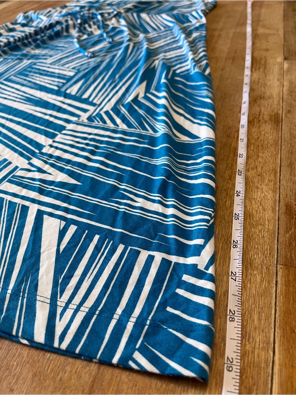 Tommy Bahama Teal & White Sleeveless Tie-Waist Geometric Dress - Picture 10 of 10